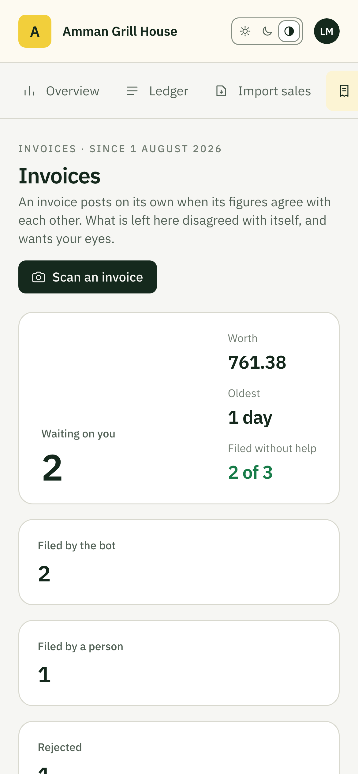 The Otto app reading a supplier invoice